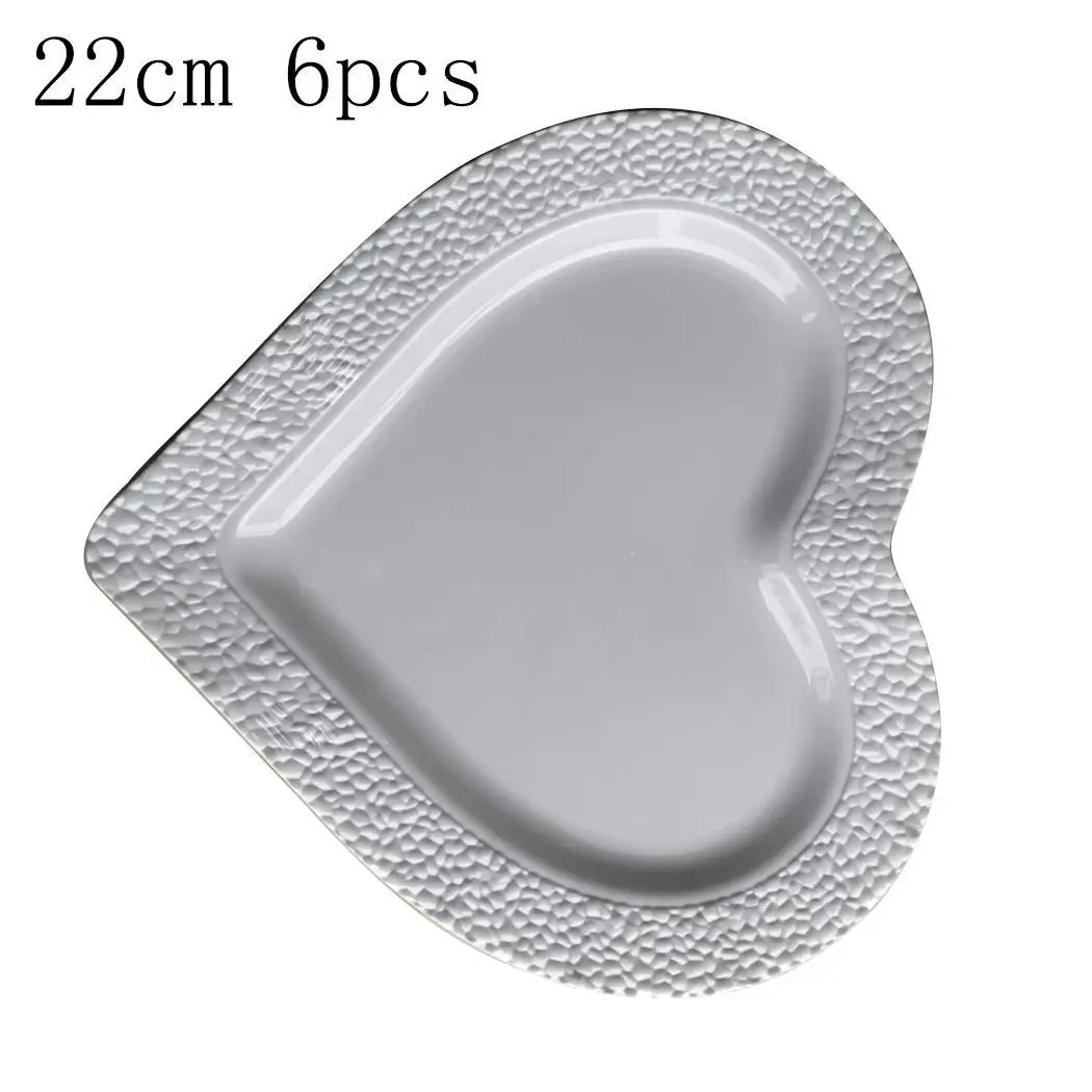 Heart Shaped Disposable Plates Party Wedding Pack of (3Pcs) Birthday White Camping Tableware | Дом и сад