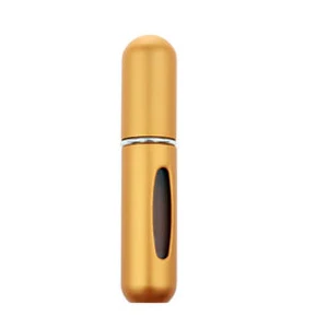 Gold Мини многоразовый флакон для духов, консервированный воздушный спрей, нижний насос, распылитель духов для путешествий, 5 мл, дорожные аксессуары для путешествий - Цвет: Gold