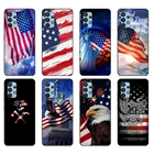Черный чехол из ТПУ для Samsung galaxy A12 A22 A32 A42 A52 A72 4g 5g S21 PLUS, ультра задняя крышка с американским флагом США