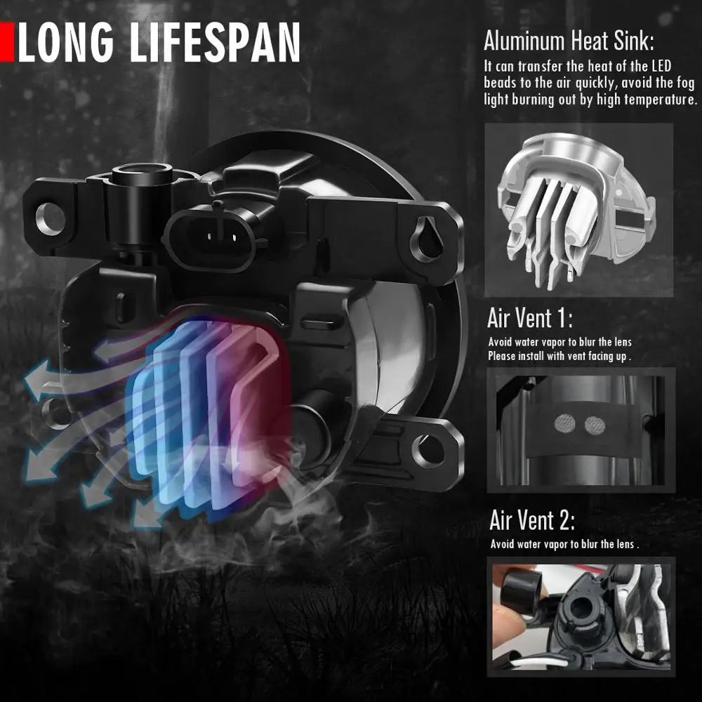 Туман светильник сборки автомобиля Драйвер + пассажира светодиодный объектив