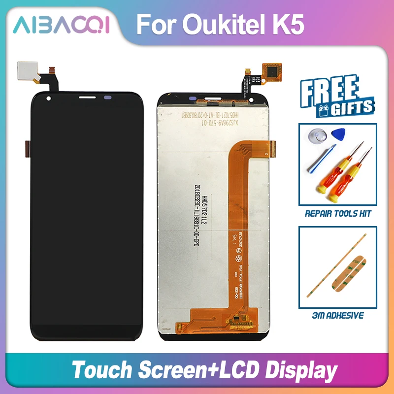 AiBaoQi 5,7 дюймов сенсорный экран 1440x720 ЖК-дисплей в сборе Замена для Oukitel K5 Android 7,0