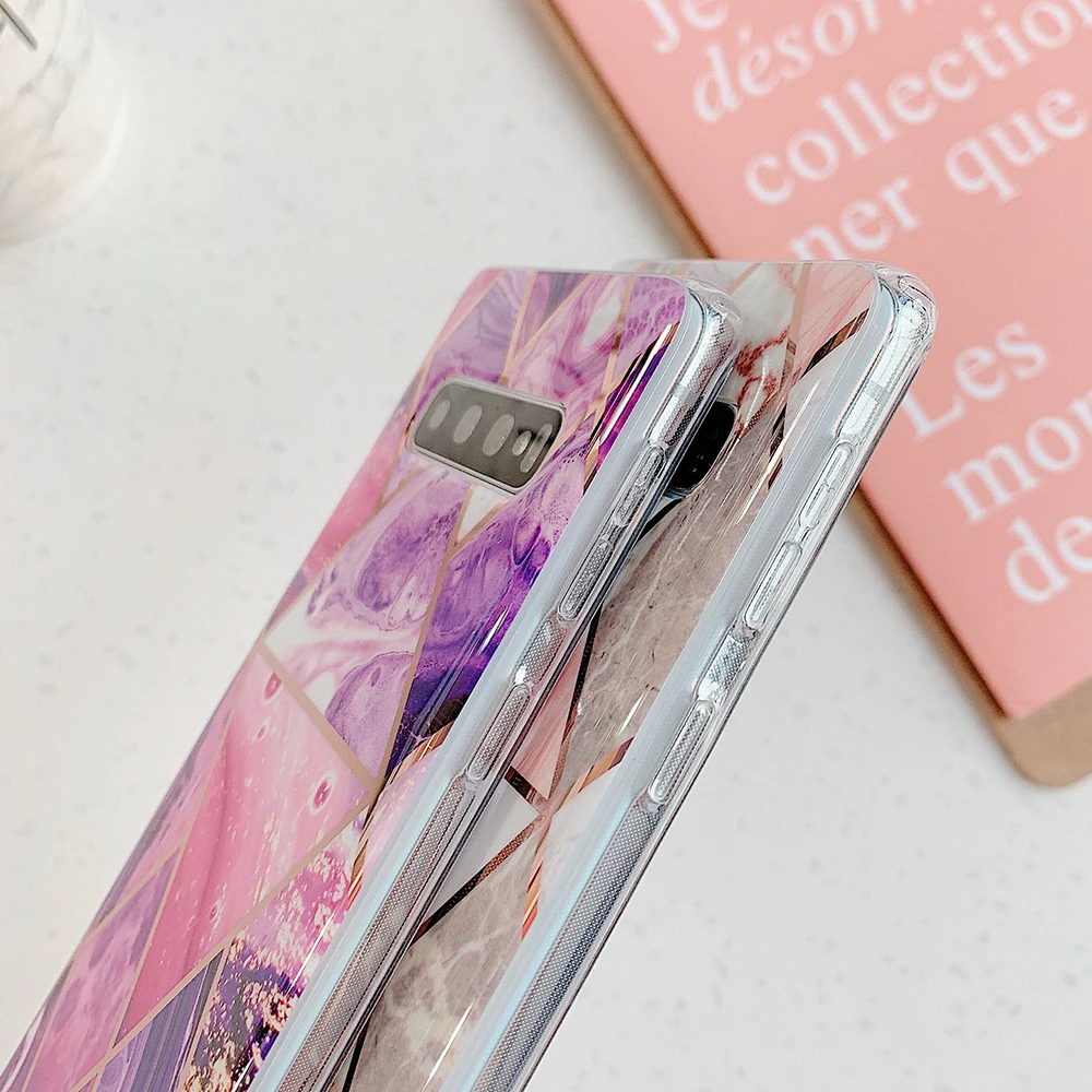 Роскошный чехол LOVECOM с геометрическим мрамором для телефона Samsung A50 A51 S10 S9 Plus S10e Note