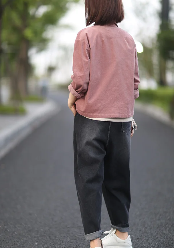 Женские куртки осеннее Ретро свободное кордовое пальто 2019 новые женские топы