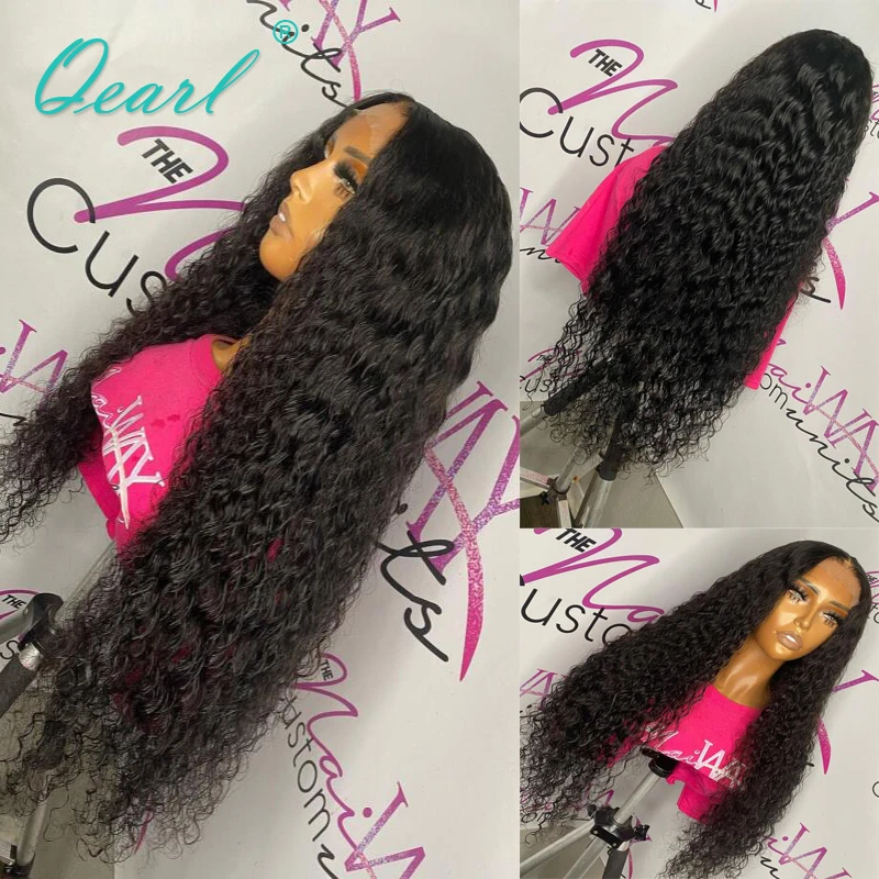 

Women Wig Real Human Hair Natural Hairline Curly Lace Front Wig 32inchs Long Cheap Frontal Wigs 13x4 Remy Hair 200% Thick Qearl
