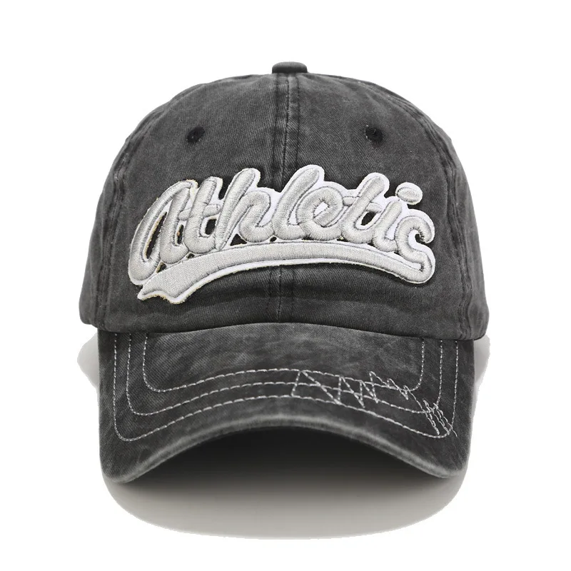 

Korean Washed Retro Baseball Cap Unisex Embroidered Bent Brim Wild Couple Hat Casquette Homme Bone Feminino Czapka Z Daszkiem