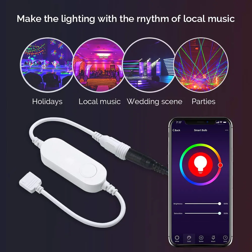 Tuya Wifi светодиодный конроллер, умный контроллер для RGB+ белый светодиодный светильник, голосовое управление AI через Alexa, google, IFTTT