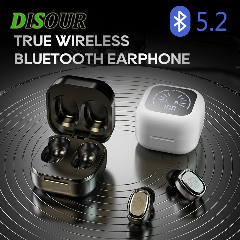 

DISOUR 2021 New True Wireless BT 5.2 Earphone HiFi Stereo Noise-canceling Low Latency Gaming Headphones With LED Digital Display
