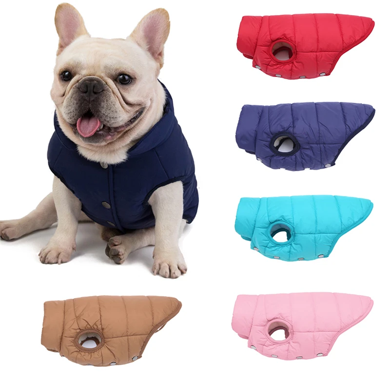 

Одежда для малого, среднего и большого размера, жилет, куртка, осенне-зимнее теплое флисовое пальто для собак, одежда для чихуахуа, французск...