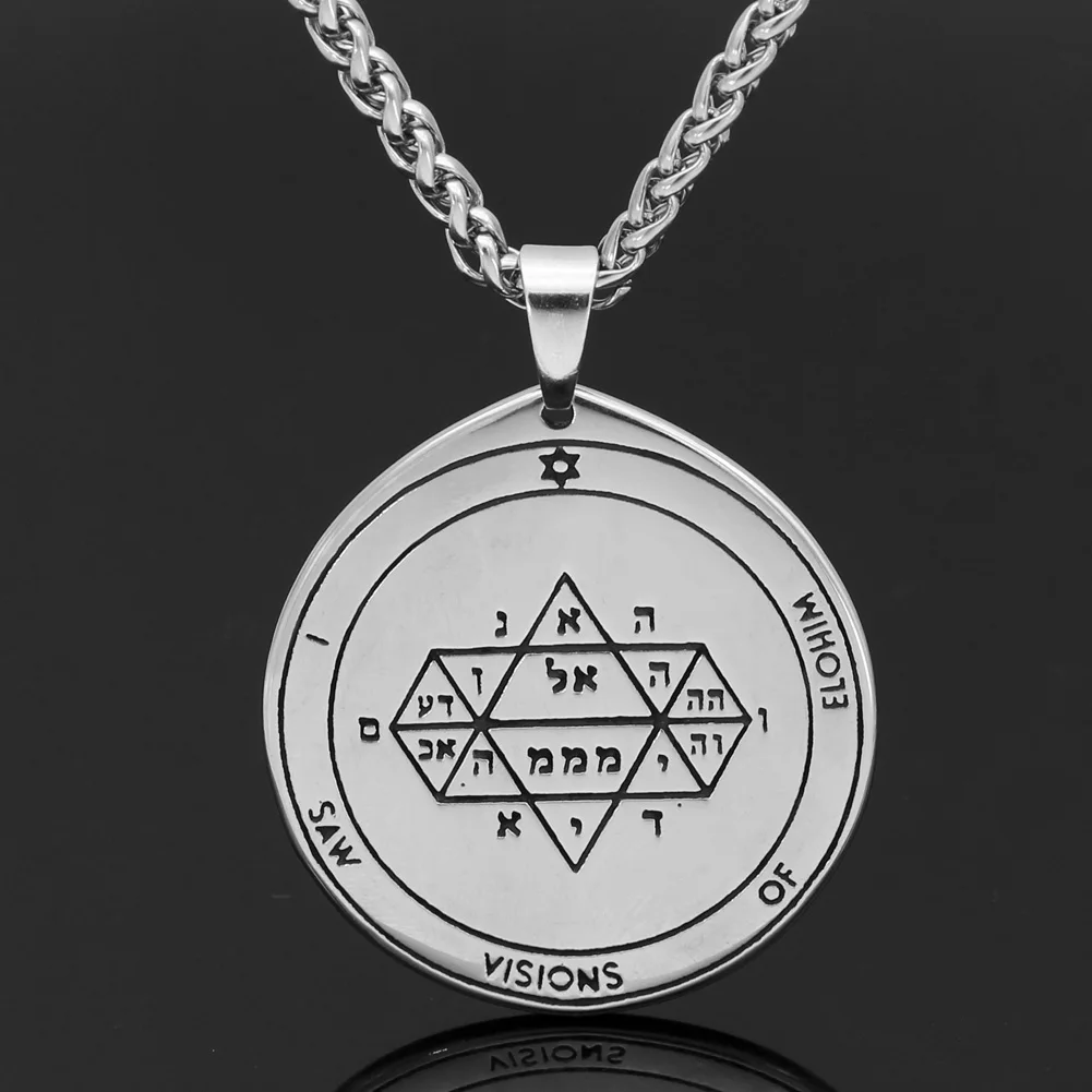 Talisman Pentacle of Solomon Seal Wiccan Pagan Hermetic Enochian Kabbalah Подвеска Ожерелье нержавеющая