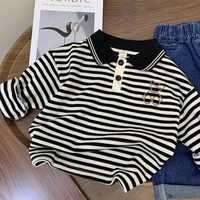 boys long sleeved polo shirt autumn new 2021 childrens sweater spring and autumn korean version of the handsome baby shirt thin