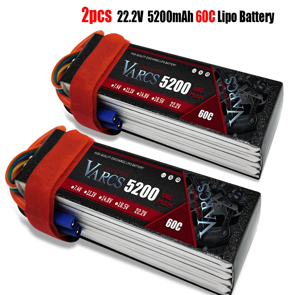 

2PCS VARCS Lipo Batteries 2S 7.4V 11.1V 14.8V 22.2V 5200mAh 60C/120C for RC Car Off-Road Buggy Truck Boats salash Drone Parts