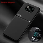 Матовый кожаный чехол для телефона XIAOMI Mi 11 Note 10 Ultra 10T 9T Pro 9 8 Lite POCO M3 F3 X3 NFC F2 Pro, магнитный автомобильный чехол-держатель