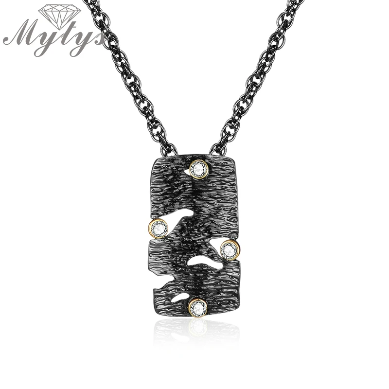 Mytys два стиля антикварное ожерелье черный цвет геометрическое квадратное дерево