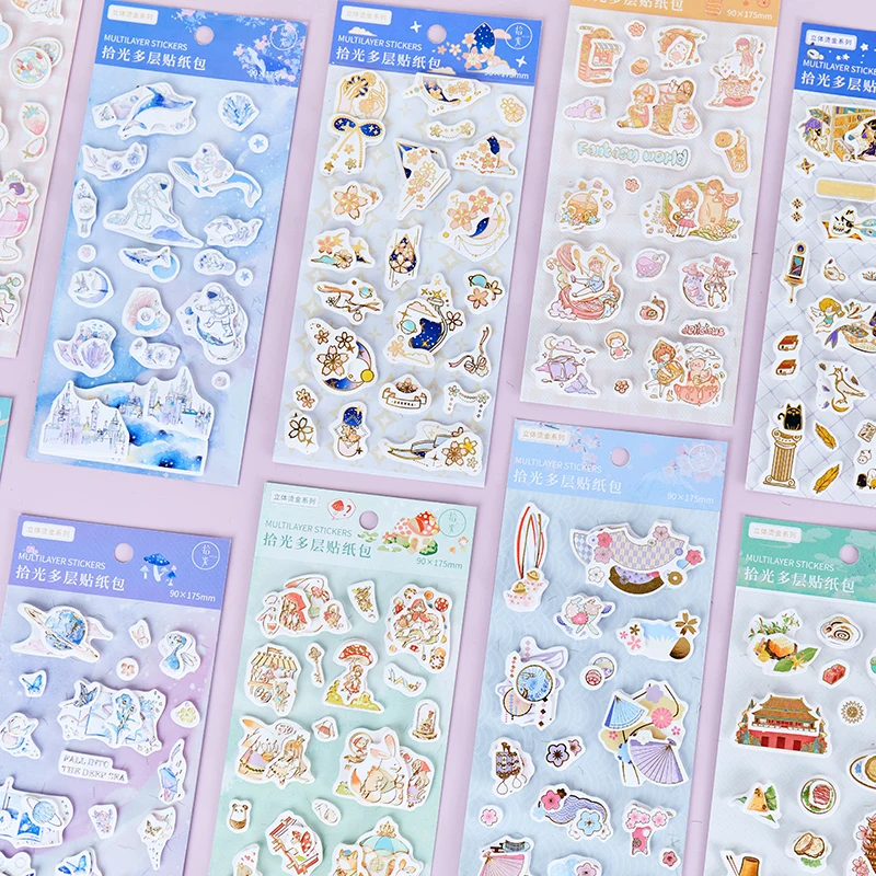 

Cartoon sticker for diary and crafts,Cherry blossoms, cute label, decoration for scrapbook, Happy planner, Stationery,aesthetics