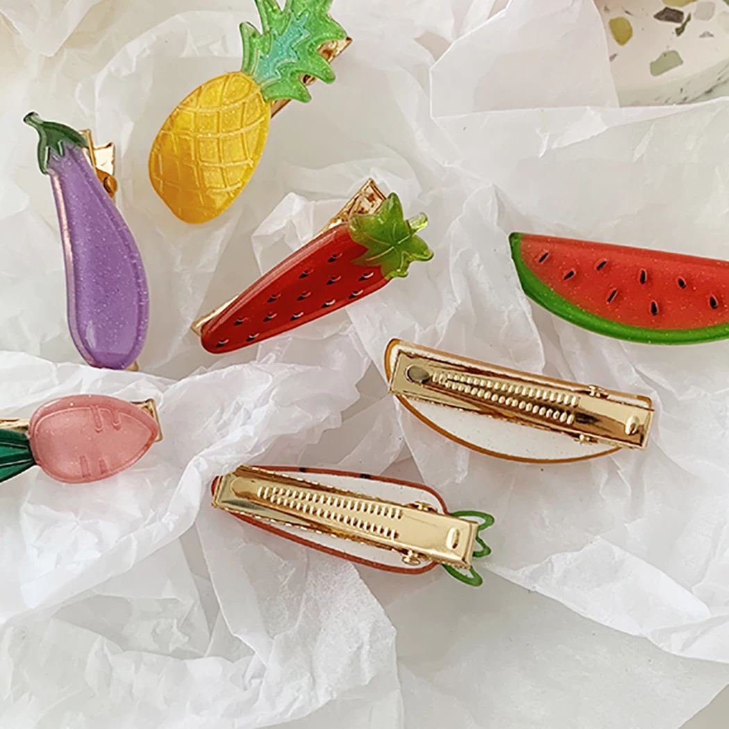 1Pc Creative Fruit And Vegetable Shape Hair Clip Cute Design Barrette Duckbill Pin Accessories |