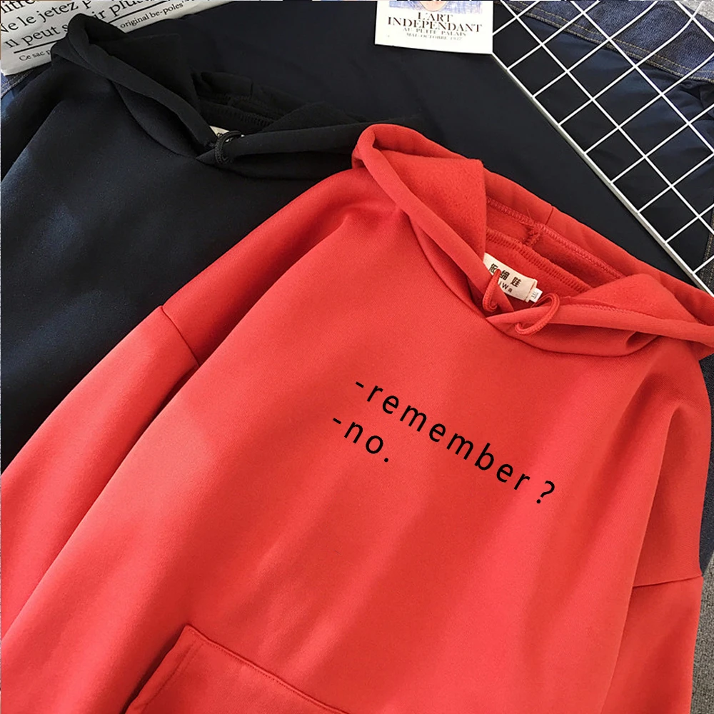 

Women Winter Long Sleeve Korean Style Hooded Pullover Thick Outwear Remember No. Funny Letter Print Casual Hoodies Sweatshirt