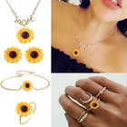 Комплект женских украшений, 5 шт.лот, ожерелье, серьги, кольцо, браслет