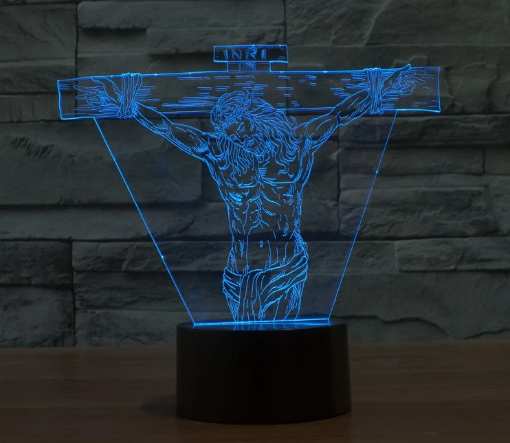 

Jesus Modelling 3D illusion Lamp 7 Colors Desk Table Lamp Bluetooth Speaker Night Lights Home Bedroom Decor Kids Creative Gift