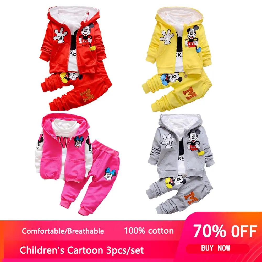 Осенне-зимняя одежда для отдыха с Микки Маусом мальчиков и девочек костюмы