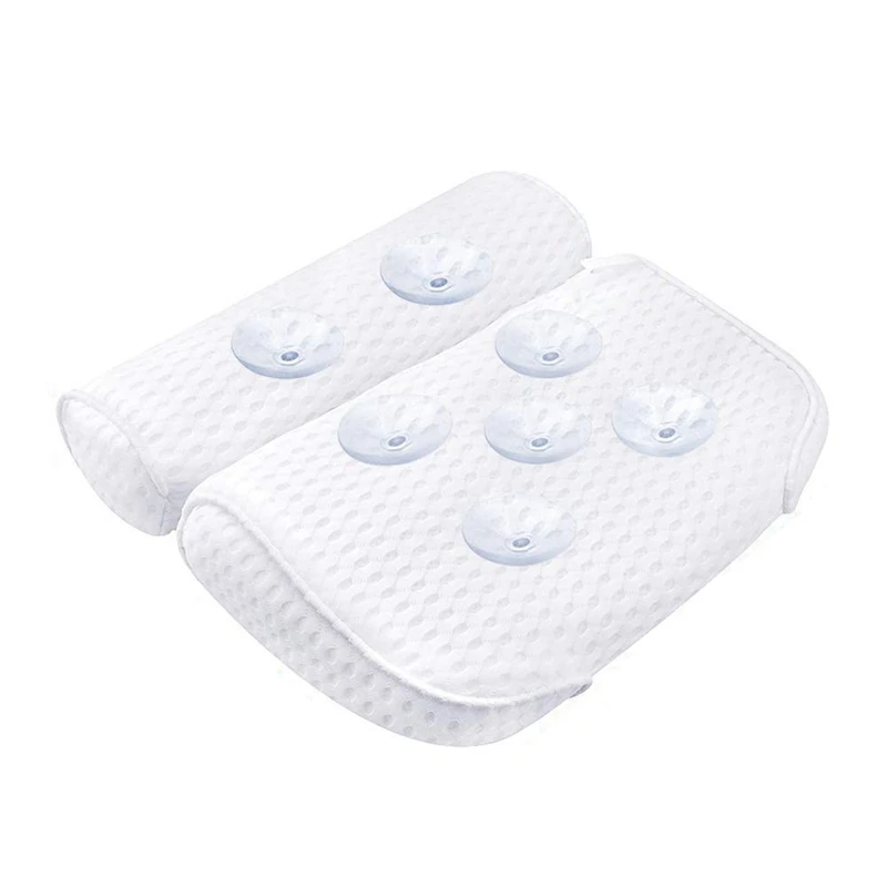 

Bath Pillow, Bathtub Spa Pillow with 7 Suction Cups, Helps Support Head, Shoulder and Neck, Fit All Bathtub and Home Spa