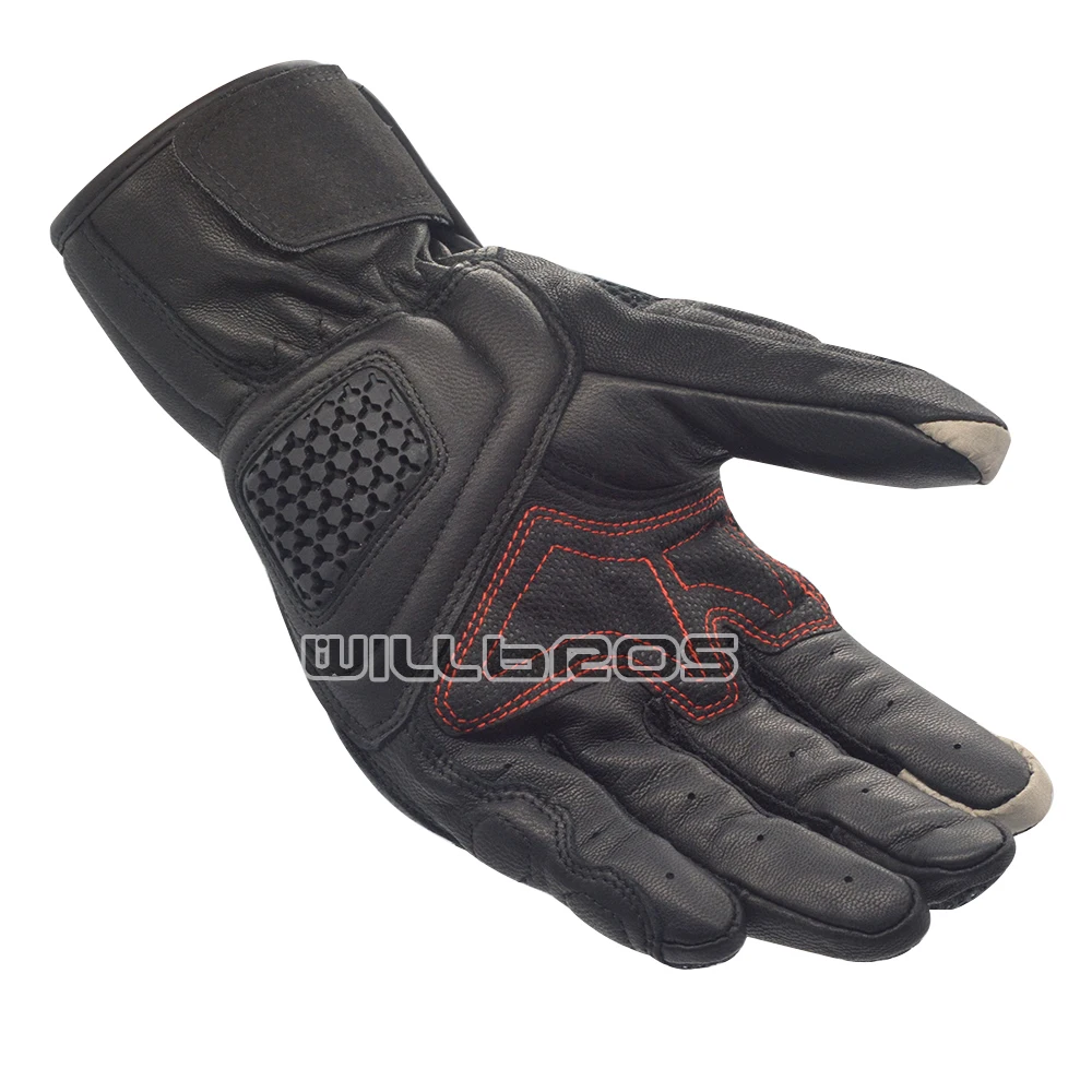 

Locomotive Downhill Bike 3 Sands Vented Geniune Leather Gloves Motocross Motorcycle Mountain Bicycle Black Glove