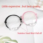 Браслеты с магнитом для пар, наручники, регулируемые браслеты для влюбленных, подарок на день Святого Валентина, браслеты