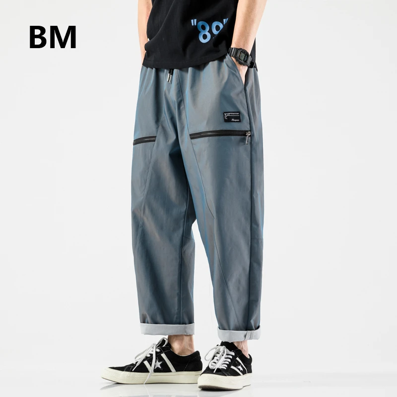 Летние повседневные мужские брюки свободного размера плюс в японском уличном