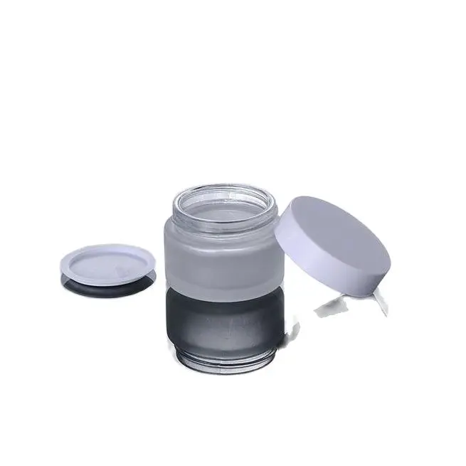 30G Frost Glass Jar with Plastic White Cap, 30ML Glass Packing Jars, Cream Jar, Cosmetic Glass Jars, Glass Containers, 20pc/lot