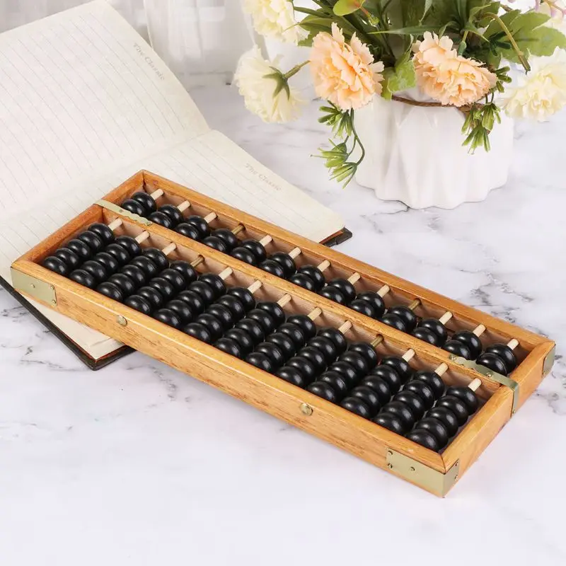 

Portable Chinese 13 Digits Column Abacus Arithmetic Soroban Calculating Counting Math Learning Tool for Children
