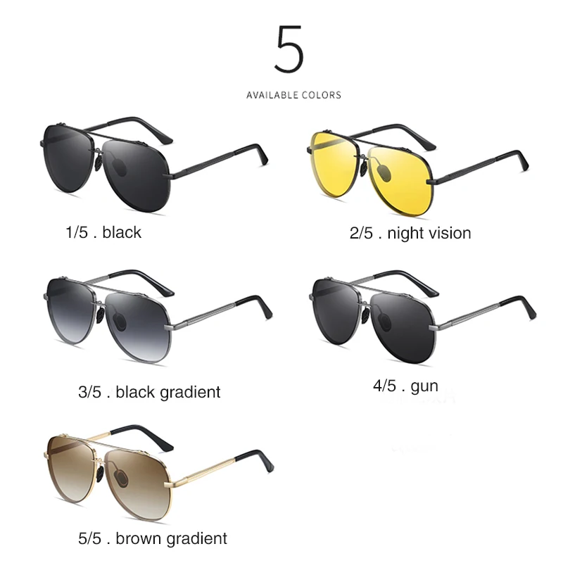 Мужские солнцезащитные очки в металлической оправе с поляризационными