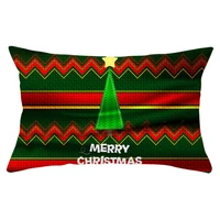 christmas reindeer and trees printed decorative rectangle cushion pillow decorate case christmas happy new year hot sale