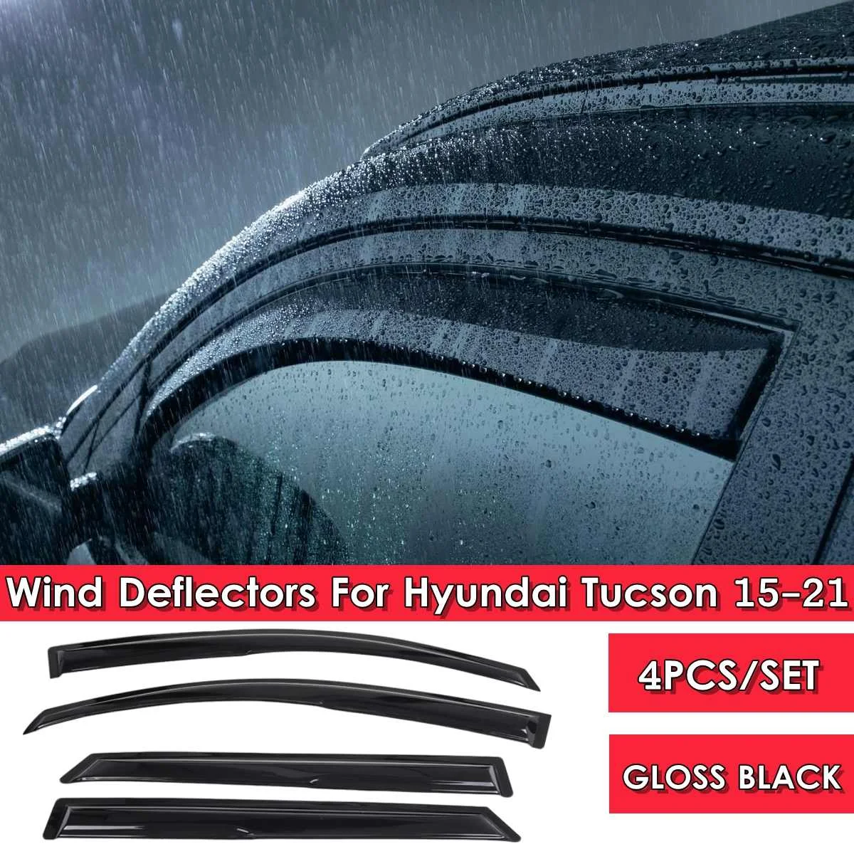 

4 шт. ветровые дефлекторы для автомобильных окон тонированный тент защита от Дождя Солнца ветрозащитные укрытия для Hyundai Tucson 2015 2016 2017 2018-2019