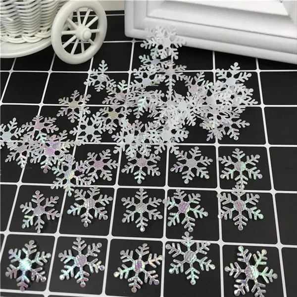 3cm white CRLEY 100 шт Рождественское украшение Снежинка Рождество День рождения Свадьба украшения ручной работы домашний декор красочные блестящие аксессуары - Цвет: 3cm white