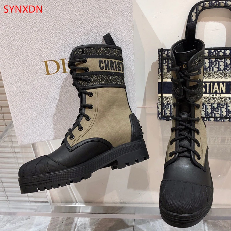 

SYNXDN Shell Toe Women Ankle Boots Designer Spring Autumn Motorcycle Botas Thick Bottom Thin Short Martin Bootines Female Shoes