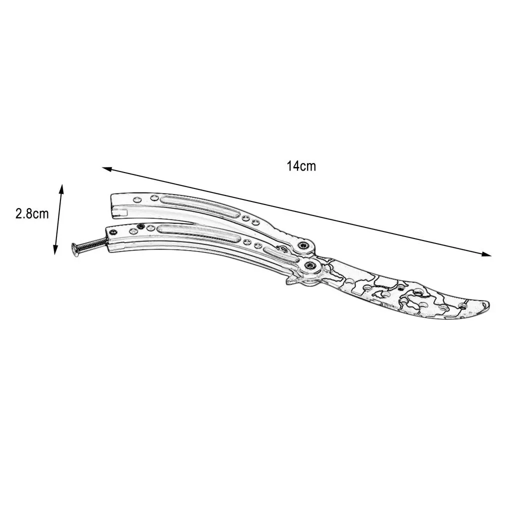 

Folding Training Knife Metal Butterfly Style Tactical Combat Trainer Knife Trainer Game Knife Dull BladeTool With Sheath