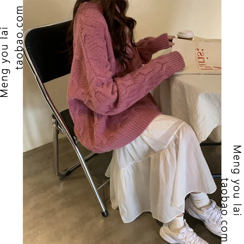 

Свитер женский осенний трикотажный, теплый, однотонный