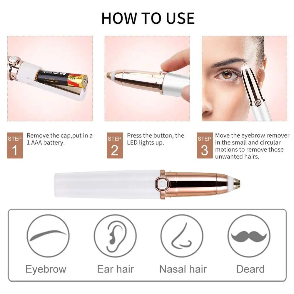 

1Set Mini Female Hair Removal Razor Women Body Face Electric Lipstick Shape Shaving Eyebrow Hair Remover wax for depilation