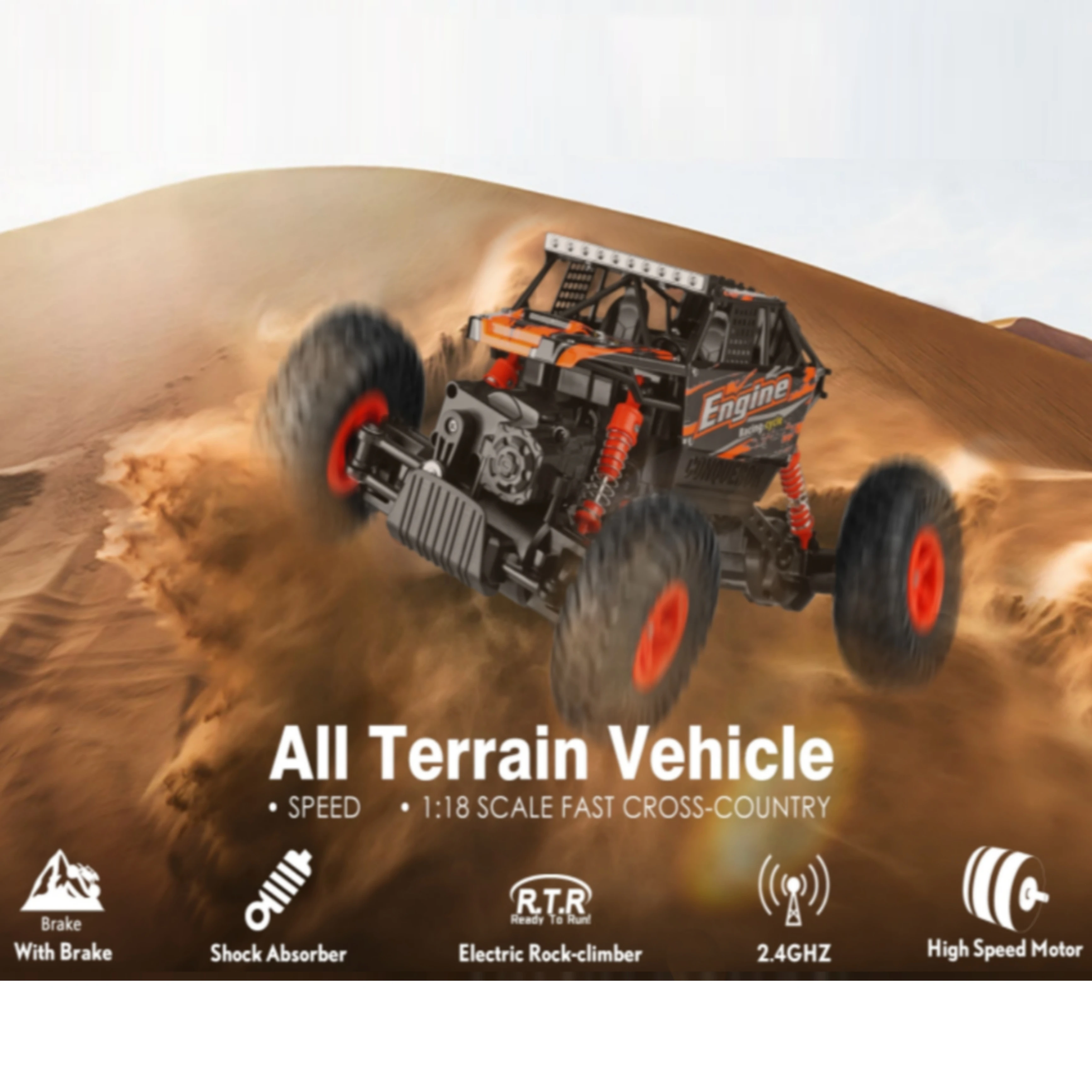 

Автомобиль WLtoys для бездорожья, высокоскоростной, 1:18, 2,4g, полноприводный, со встроенной камерой из сплава, игрушки для мальчиков, подарки на д...