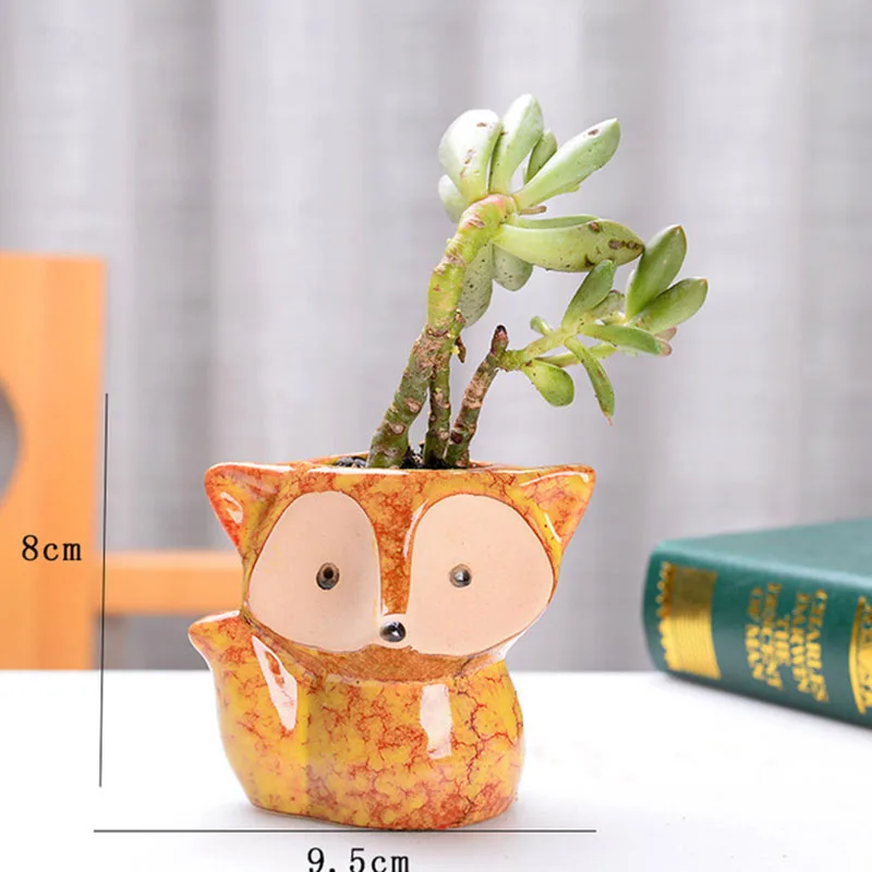 Скандинавский стиль маленький Лисий керамический горшок для цветов цветочный