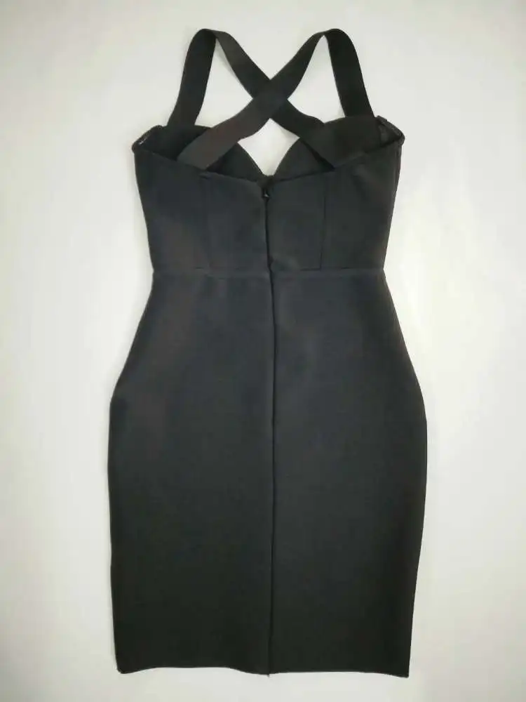 

Women Summer Sexy Sleeveless Backless Cross Black Mini Bodycon Bandage Dress 2020 Elegant Evening Party Club Dress Vestidos
