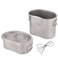 tiartisan outdoor military canteen cup travel picnic bowl camping bag lunch box climbing lunch case outdoor pot set