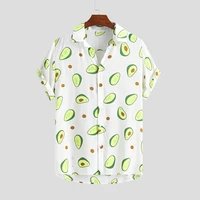 avocado fruit printed mens shirt funny turn down collar short sleeve casual hawaiian summer shirts for men breathable top 3