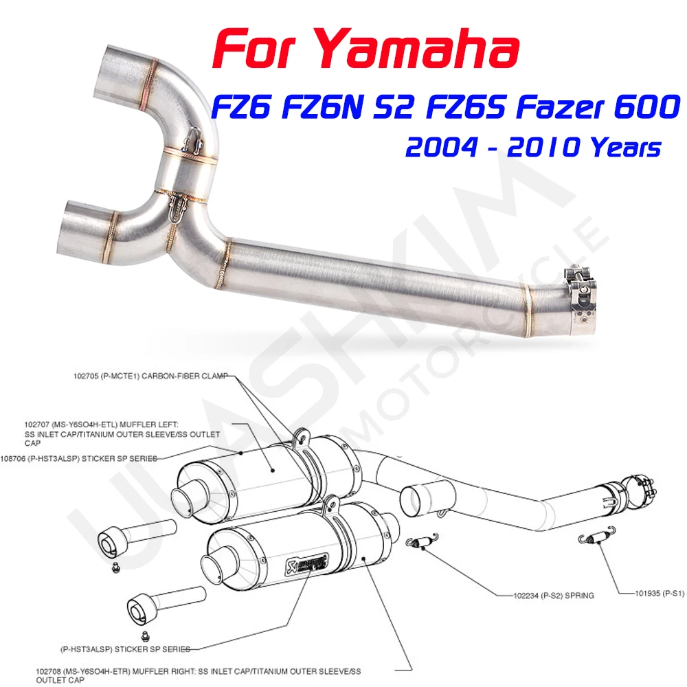 FZ 6S 6N Fazer 600 выхлопная труба мотоцикла полная система без шнуровки для Yamaha FZ6N FZ6S FZ6