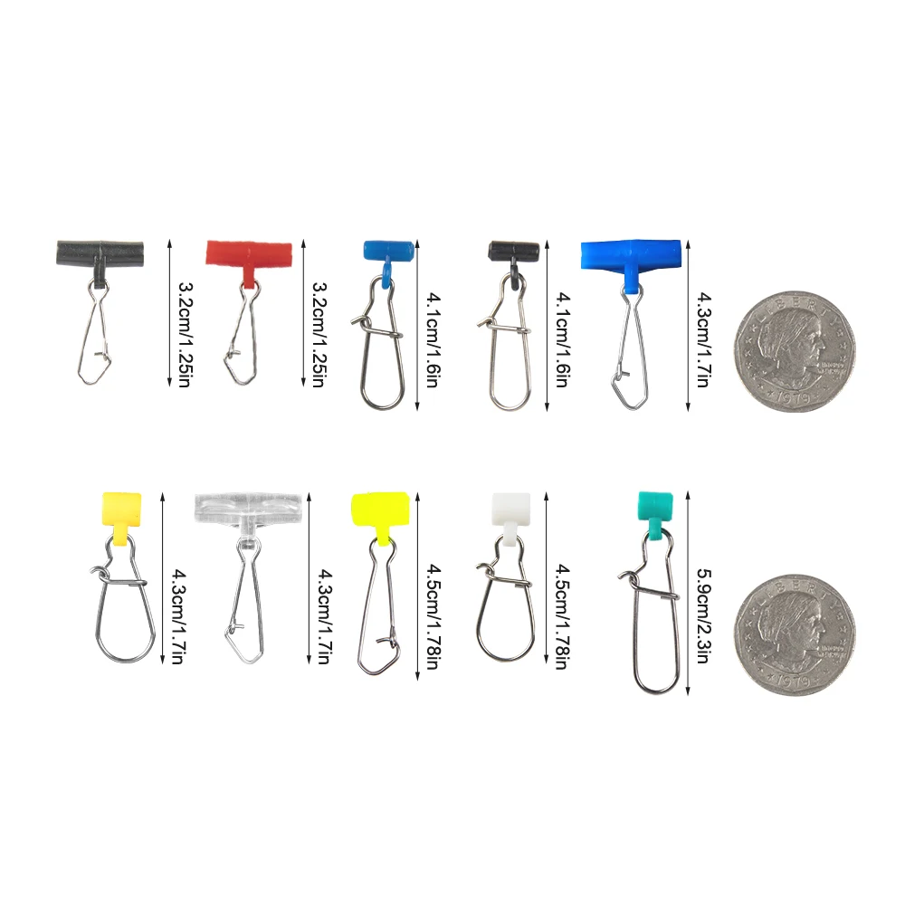 100 шт. рыболовный грузила скользящий зажим пластиковая головка поворотный с