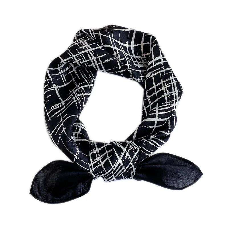 

New 2020 Fashion Neck Scarf Women 100% Pure Silk Square Scarves Neckerchief Brand Foulard Bandana Lady Headband Hijab Poncho