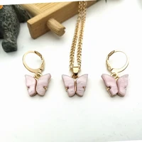 new style ladies earrings fashion color acrylic butterfly earrings animal sweet colorful earrings girl jewelry
