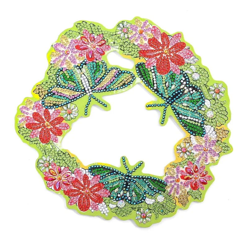 

Алмазная живопись, венок, набор с бабочкой, цифровой венок 5D, алмазная живопись, искусство, для детей и взрослых, семейное искусство