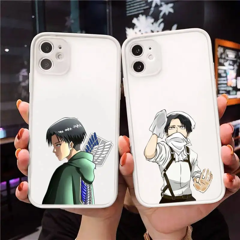 

attack on titan Phone Case Clear matte transparent For white iPhone 7 8 x xs xr 11 12 pro plus max mini Funda
