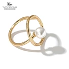 YMYW модное регулируемое кольцо с искусственным жемчугом, очаровательное металлическое ювелирное изделие, Золотое кольцо для женщин, свадебный подарок, бижутерия для женщин 2020
