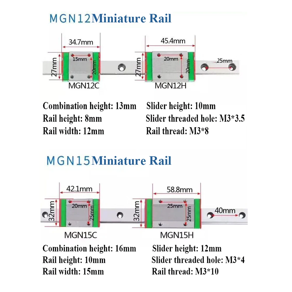 4/2 шт. направляющие для 3D-принтера MGN7C MGN7H MGN12C MGN12H MGN9C MGN9H MGN15C MGN15H и MGN | Строительство
